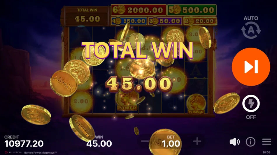 Buffalo Power Megaways GRAND jackpot payout with 6 Power symbols